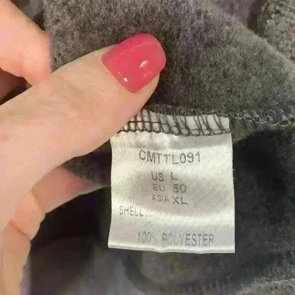 H2H Men’s Sweater Fleece Pullover Size Large Gray Heather Button Collared - Picture 6 of 9